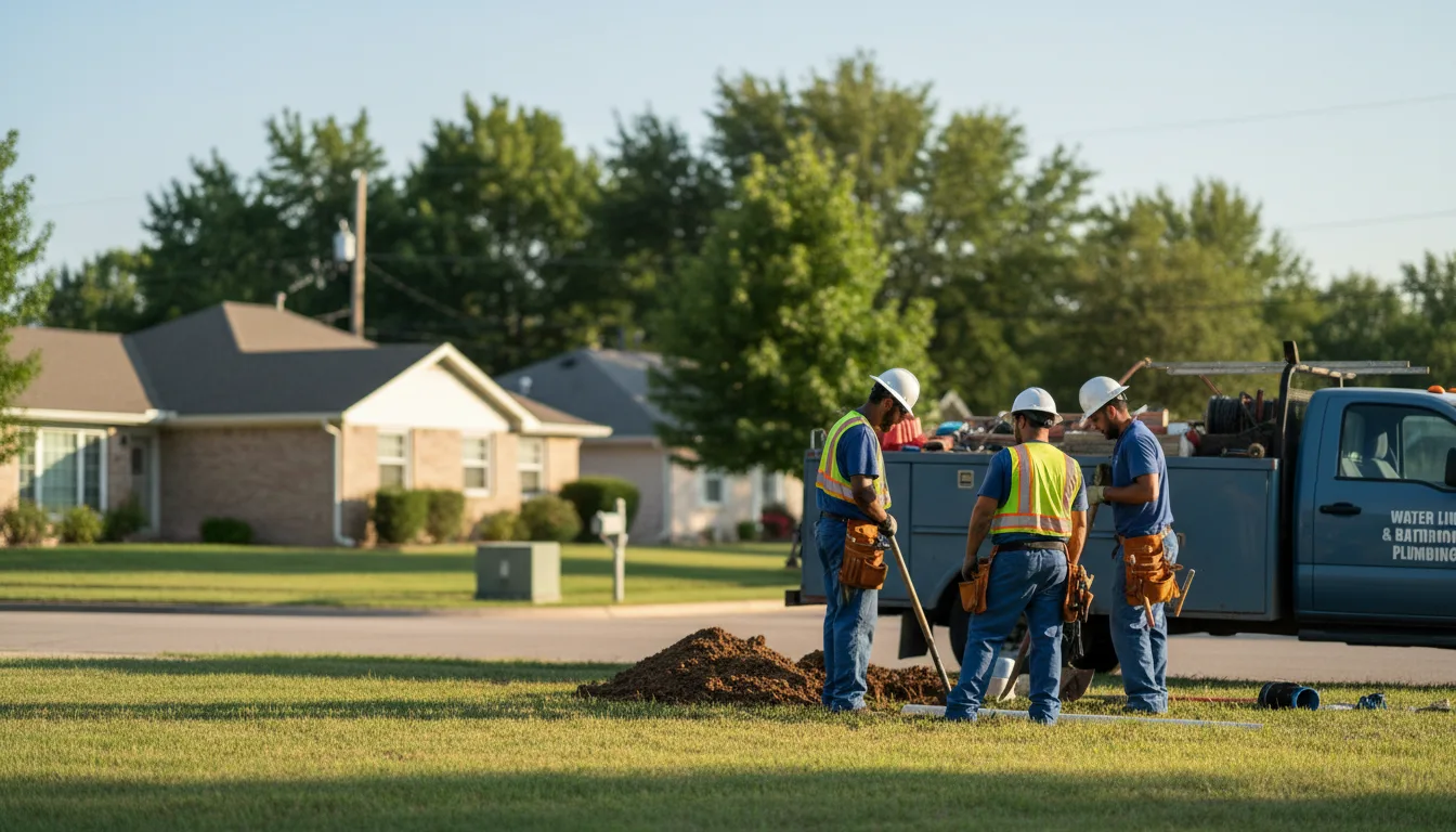 Residential water line and bathroom plumbing service in Pecos, TX